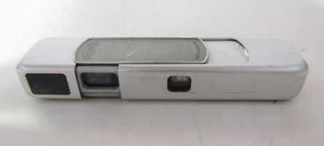 Vintage Minox sub-miniature camera, made in Germany, together with a Edixa Iscotar 50mm lens, a