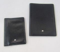 Two leather Montblanc wallets, both marked to interior Montblanc Hamburg, the largest