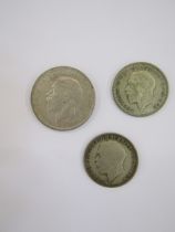 Silver coins of George V to include rocking horse crown.