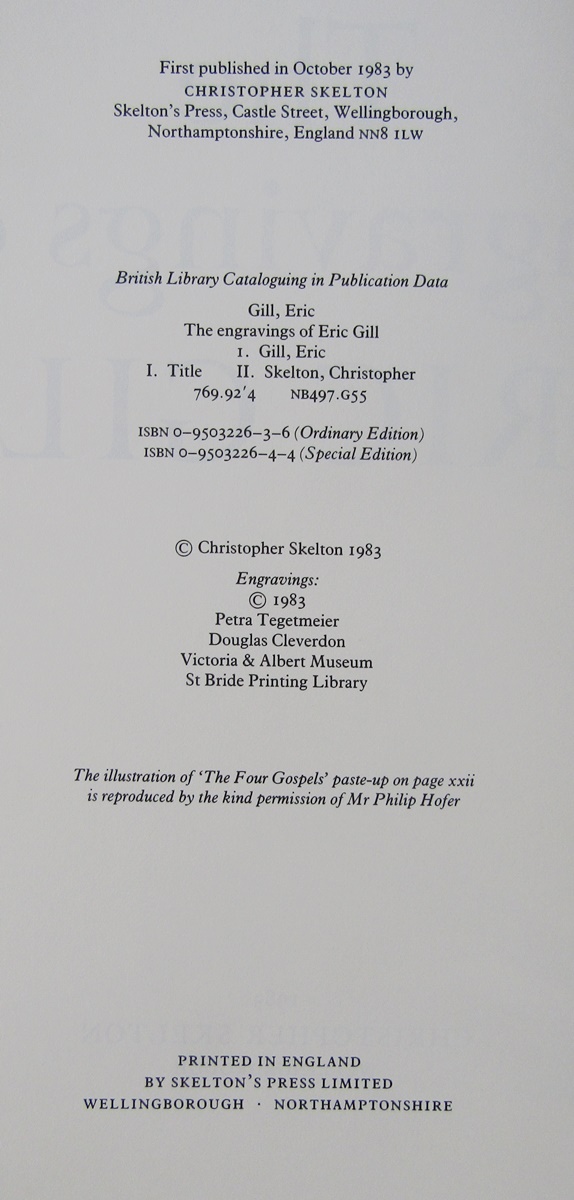 Gill, Eric (ills) "The Engravings of Eric Gill" Christopher Skelton, Wellingborough 1983, col and - Image 3 of 19