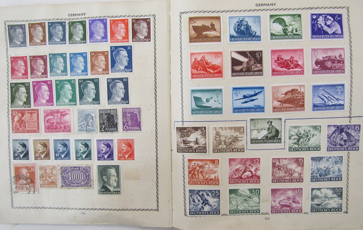 World stamps: Triumph and Strand albums (2), about 580 total pages, many of which well filled - - Bild 4 aus 9