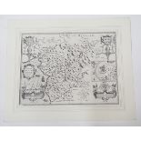 Map of 'Merionethshire' by John Speed, circa 1610, 43cm x 52cm, unframed and a map of 'The Fennes'