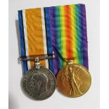 WWI Victory Medal and War Medal named to "J.75366.E.S.Gregory.A.B.R.N.", reproduction Elizabeth II