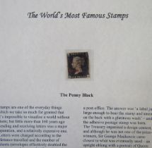 GB stamps: Three Westminster presentation folders in sleeves containing Penny Black TJ, 3 margin,