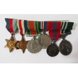 WWII full size and miniature medal group, comprising 1939-45 Star, France and Germany Star, War