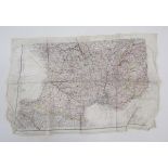 Second World War RAF silk escape map, H2 Spain and North Africa, and D Southern France and