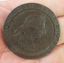 George III 1797 Cartwheel penny & pre 20 3d x 44 & 2 x Victoria sixpences