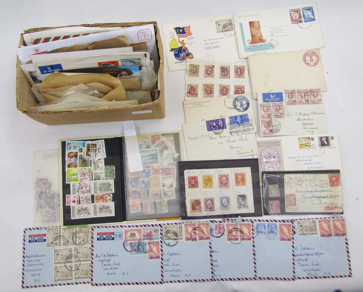 All world stamps: Small box of definitives, commemoratives, official, postage due, specimen from