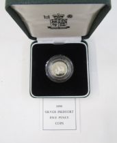 WITHDRAWN  Silver proof Piedfort coins (5), 1989 £2 set of Bill and Claim of Rights, D-Day 50p