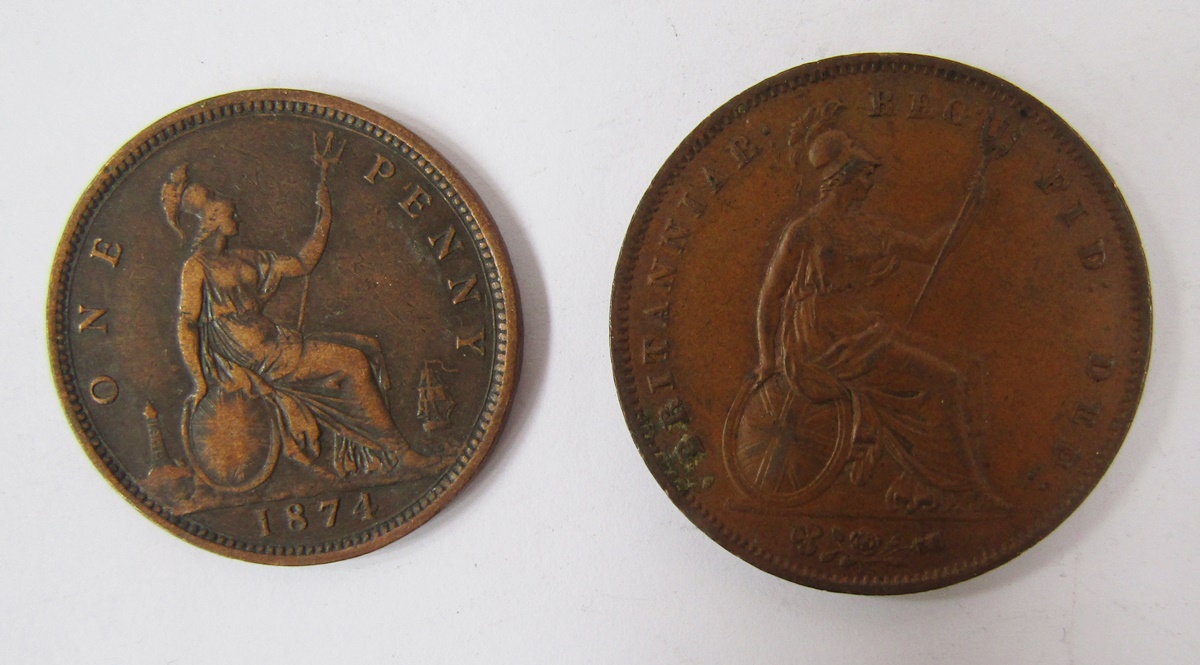 Group of milled coins (7) to include George III Cartwheel two pence 1797, Victoria 1853 penny, - Bild 4 aus 9