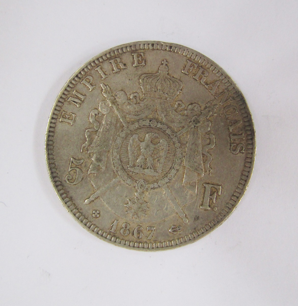 Group of coins consisting of 1867 five francs about VF, 1935 x 2 rocking horse crowns, 1968 Mexico - Bild 2 aus 11