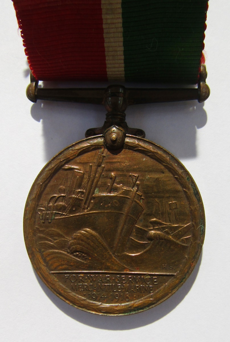 WWI medals named to "Eng.Commr.W.H.Fox.R.N.R.", "William.H.Fox" on mercantile marine medal, together