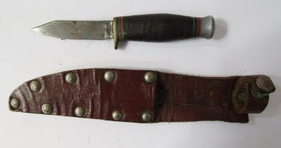 German Solingen hunting knife with deer foot handle, small hunting knife, leather revolver holster