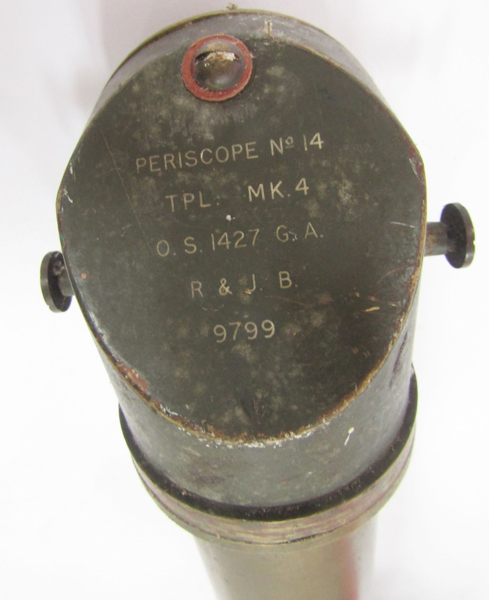 WWII trench periscope No 14, TPL mark 4, 051427, R and JB. - Image 3 of 6