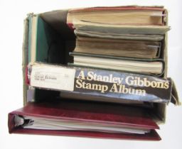 All world stamps: Boxed collection of 10 albums with a Triumph and Strand album both well filled.