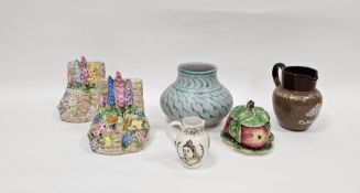 Mixed lot of ceramics including pair of Tuscan Plant garden series bookends 16cm high, Pilkington