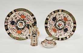 Collection of Royal Crown Derby porcelain decorated in the Imari palette including two plates 23cm