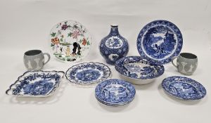 Mixed lot of 19th and early 20th century ceramics including four Copeland Spode's Italian bowls, two