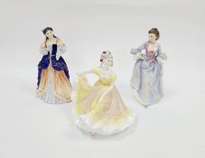 Three Royal Doulton figures including Ninette HN2379, Desdemona HN3676 and Mrs H Bonfoy HN3319 (3)