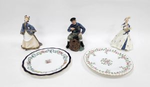 Royal Doulton The Lobster Man HN2317 figure together with two Royal Worcester figurines being Winter
