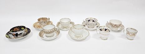 Collection of early19th century tea ware including a Coalport John Rose cup and saucer decorated