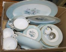 Royal Worcester 'Woodland' part dinner and tea service including lidded tureen, two meat plates,