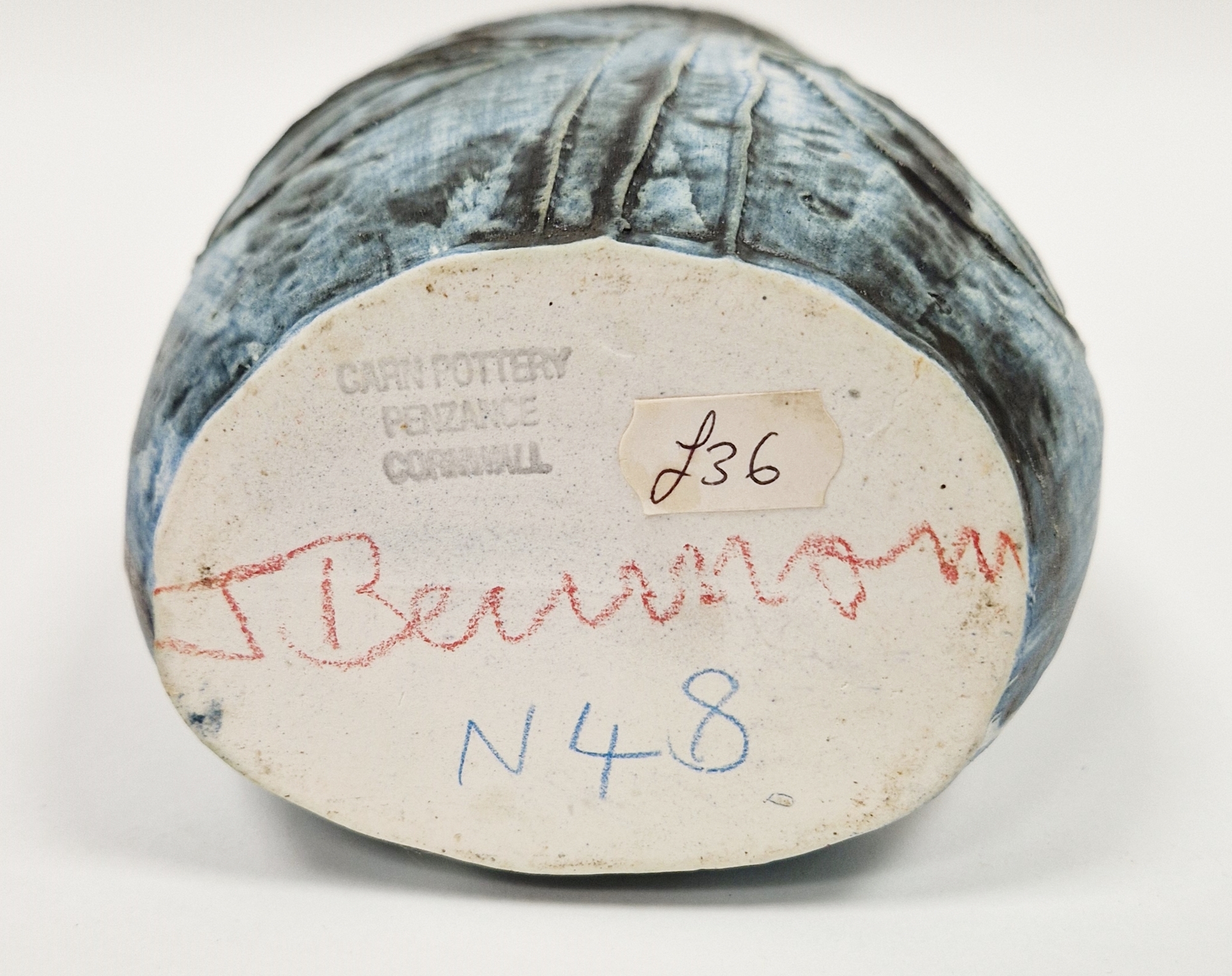 Three Carn Pottery vases by John Beusmans, with tube lined floral decoration, all signed and with - Image 4 of 4