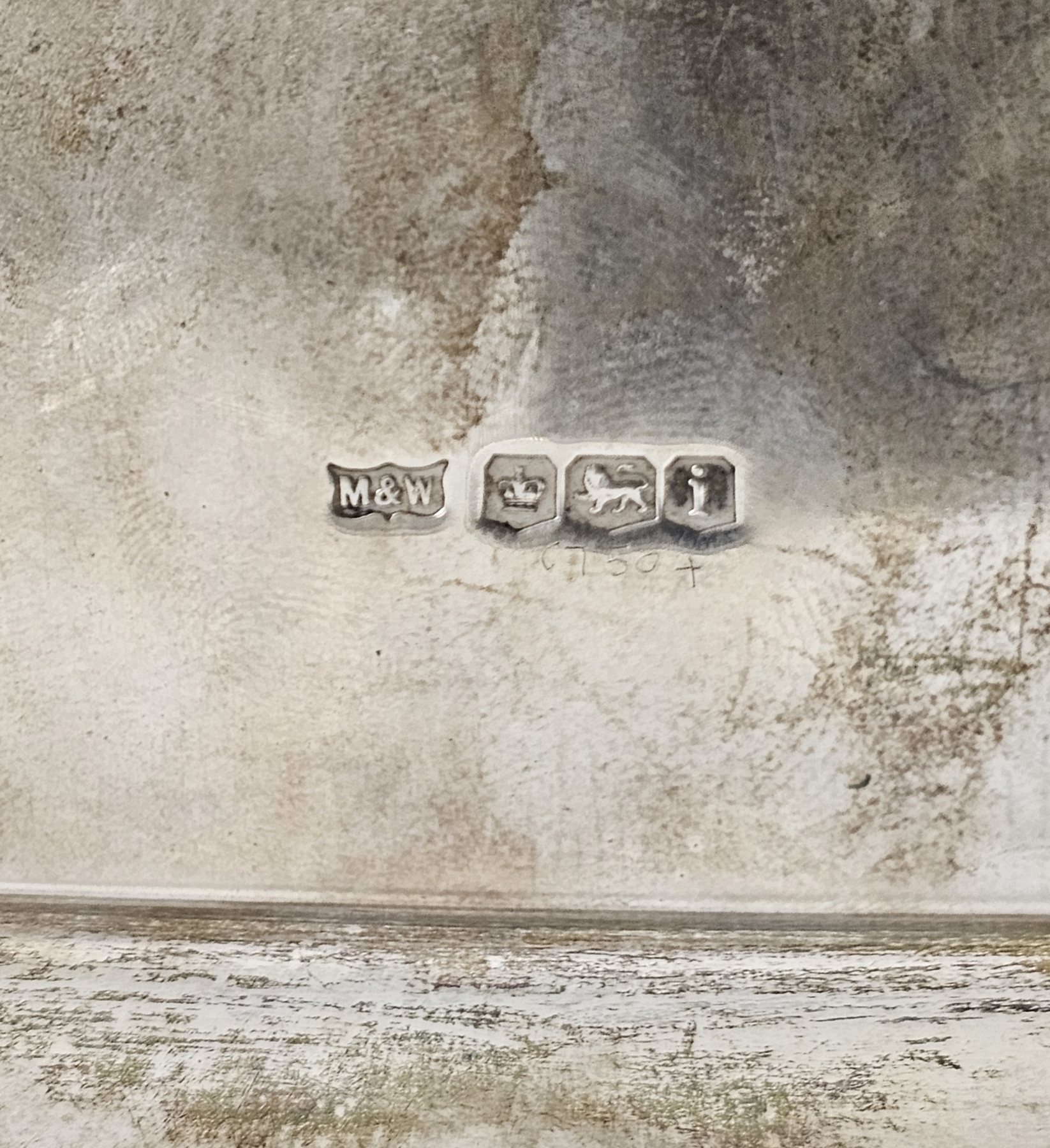 George V silver salver, Sheffield 1926, Mappin & Webb, of square form with shaped canted corners, - Image 2 of 2