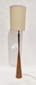 Mid century retro teak floor lamp designed by Raymond Pfennig for Zina Lamp Co, of hourglass form