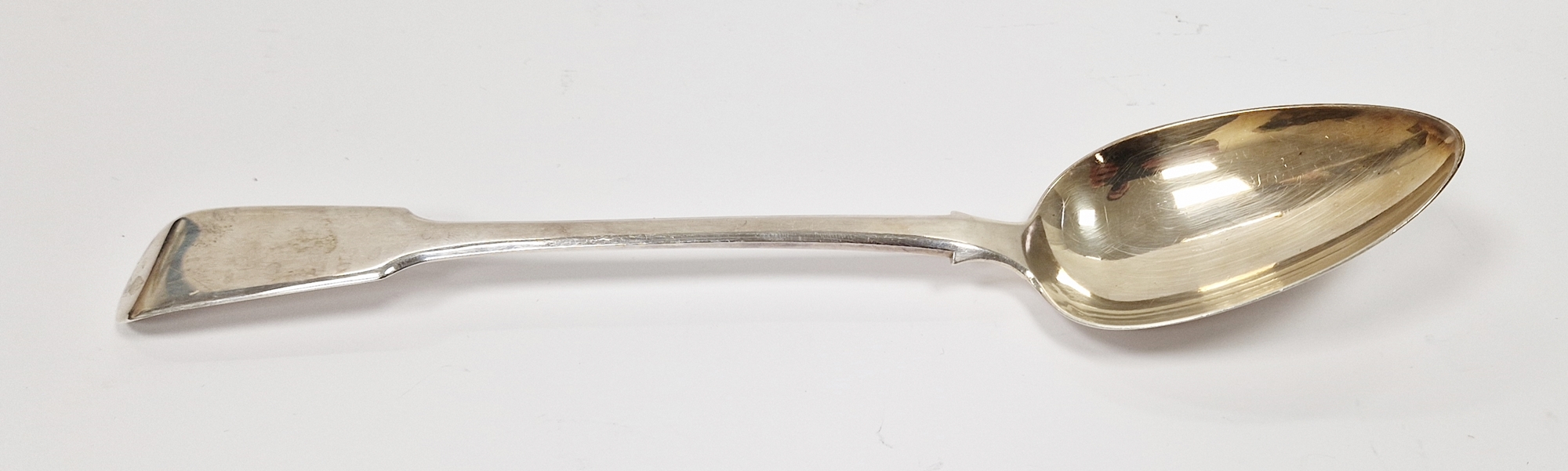 George IV silver basting spoon, London 1822 Robert Rutland, fiddle pattern, 31cm long, 4.07ozt