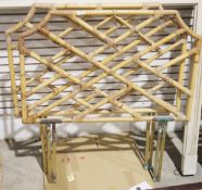 Pair of bamboo and wicker single bed headboards (2)