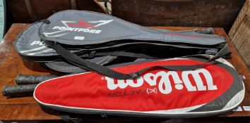 Various squash racquets