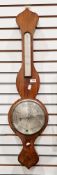 Late 19th/early 20th century mahogany aneroid wall barometer, 93cm high