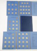 Three Whitman folders of shillings 1902 - 1966, containing 100 coins, 1903-1904 and 1905 missing,