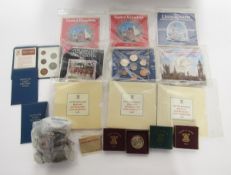 Large group of coins and uncirculated coin sets consisting of 3 x 1986 Brilliant Uncirculated coin