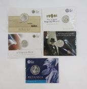 Royal Mint Silver Proof Coins (5), Britannia £50, Sir Winston Churchill £20, The Longest Monarch £