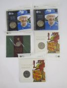 Group of Brilliant Uncirculated Coins (5), 2020 Brexit 50p, Shine Through the Ages 65 Years of