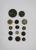14 coins, English, Roman and world, US 1877 (5) Ruatee Dollar, obverse about very fine, obverse