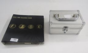 An accumulation of coins in aluminium box and collector's folder, interesting lot with pre 20