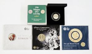 Royal Mint 2021 50th Anniversary of Decimal Day Silver Proof 50p, 2016 Last Round Pound Brilliant