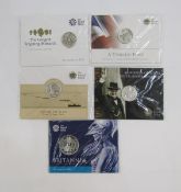 Royal Mint Silver Proof Coins (5), Britannia £50, Sir Winston Churchill £20, The Longest Monarch £