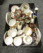 Collection of mainly ceramics including 19th century pink lustreware cup and saucer, other 19th