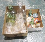 Collection of glassware including seven glass paperweights being two Mdina, one in the form of a