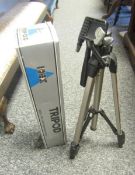 Idex camera tripod, model 2500 with three-way quick release head, boxed and another (2)