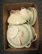 Small collection of Susie Cooper dinnerware in the Dresden Sprays pattern, including two tureens,