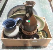 Mixed lot of ceramics and glass including a Jersey pottery water set comprising jug and eight