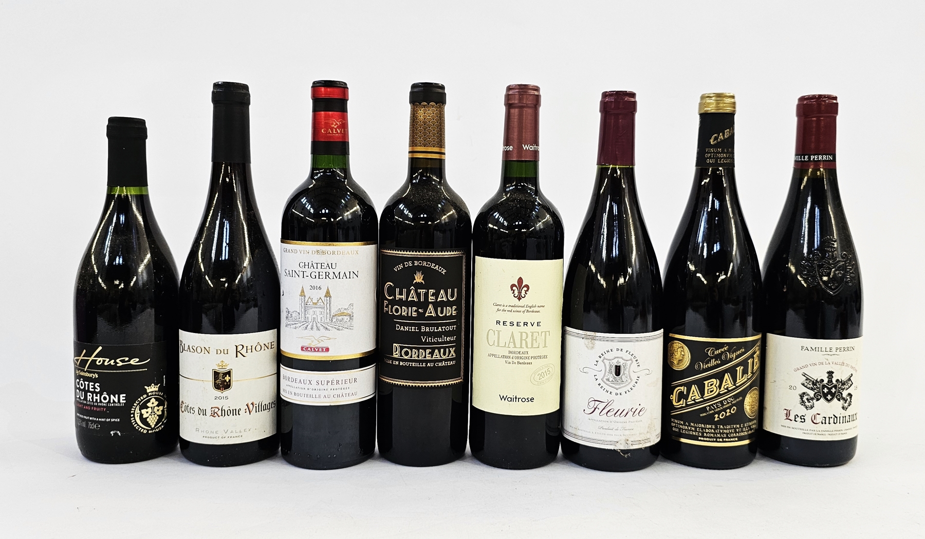 Chateau Saint-Germain Calvet 2016 Bordeaux Superior 75cl 14% vol, together with Blason du Rhone