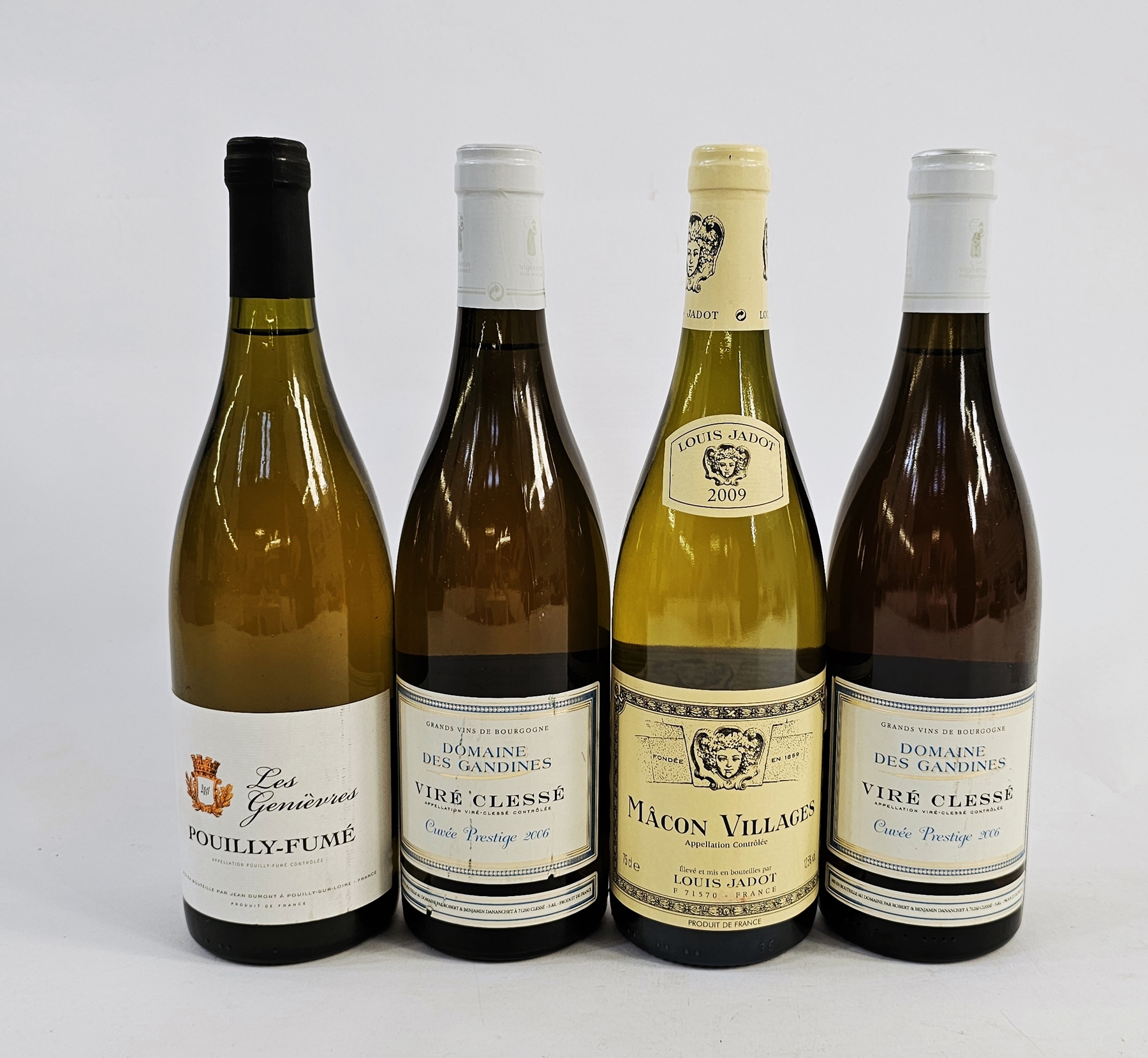 Two bottles of Domaine des Gandines Vire Clesse cuvee prestige 2006 14% vol 750ml, together with a