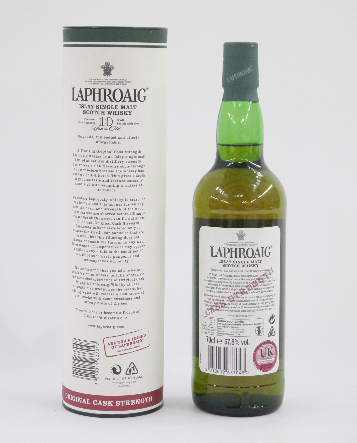 Laphroaig Islay 10 year old single malt scotch whisky cask strength, batch 001 bottled February '09, - Image 2 of 2