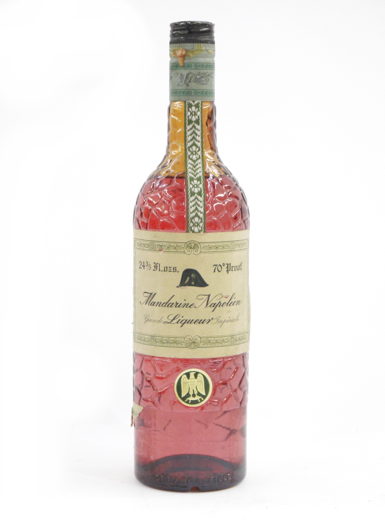 A vintage bottle of Mandarine Napoleon Liqueur 70% proof 24 3/5 fl ozs